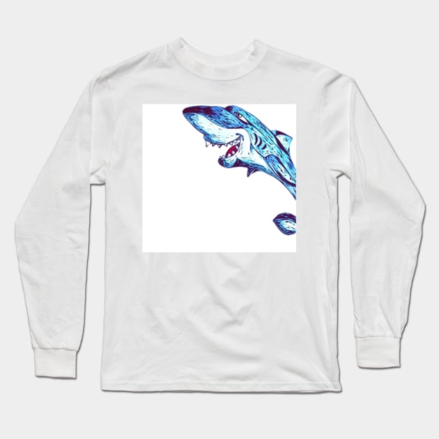 Happy shark Long Sleeve T-Shirt by Glenbobagins